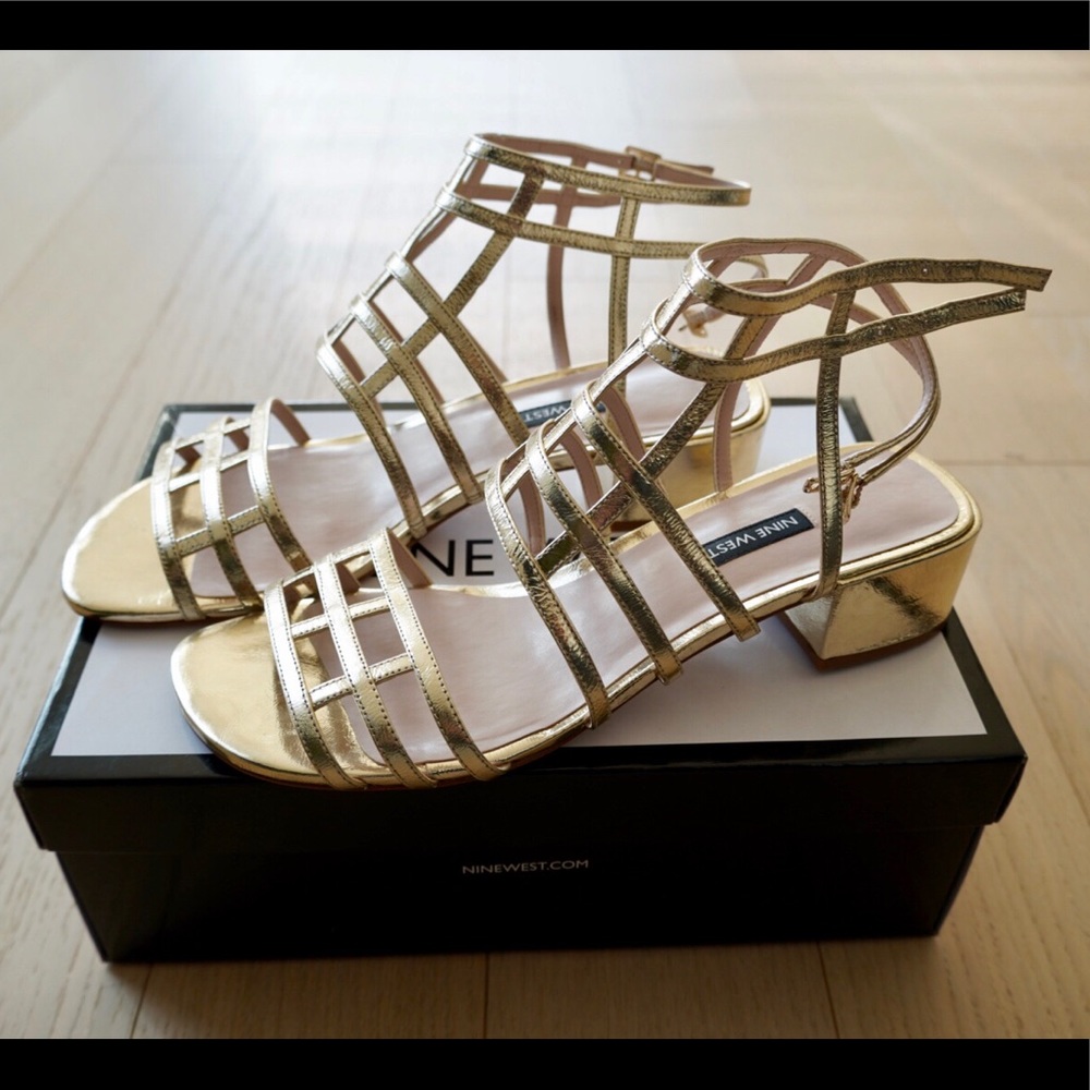 Nine West gold sandals